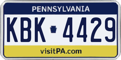 PA license plate KBK4429