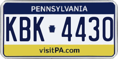 PA license plate KBK4430