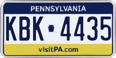 PA license plate KBK4435