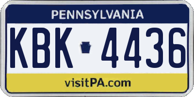 PA license plate KBK4436
