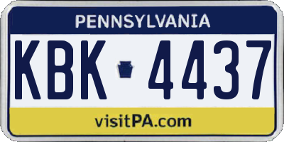 PA license plate KBK4437