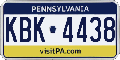 PA license plate KBK4438