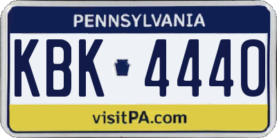 PA license plate KBK4440