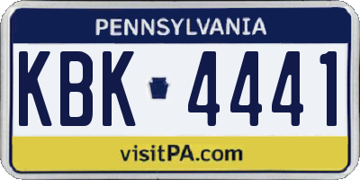 PA license plate KBK4441