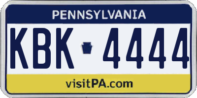 PA license plate KBK4444