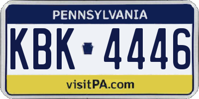 PA license plate KBK4446