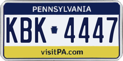 PA license plate KBK4447
