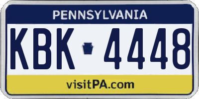 PA license plate KBK4448