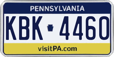 PA license plate KBK4460