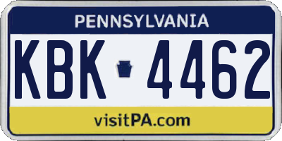 PA license plate KBK4462