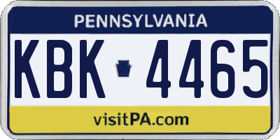 PA license plate KBK4465