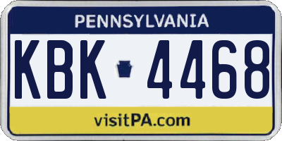 PA license plate KBK4468