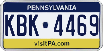 PA license plate KBK4469