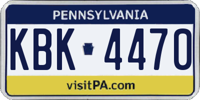 PA license plate KBK4470