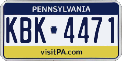 PA license plate KBK4471