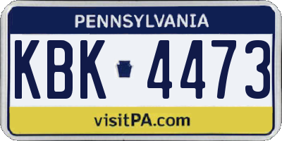PA license plate KBK4473