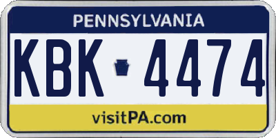 PA license plate KBK4474