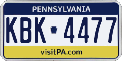 PA license plate KBK4477