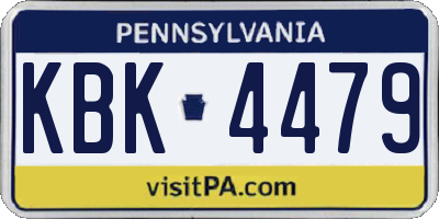 PA license plate KBK4479