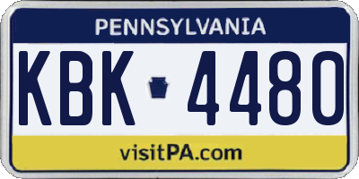 PA license plate KBK4480