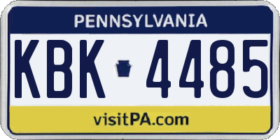 PA license plate KBK4485
