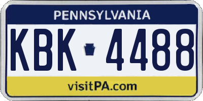 PA license plate KBK4488