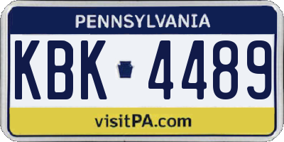 PA license plate KBK4489