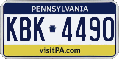 PA license plate KBK4490