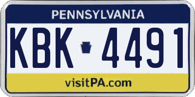 PA license plate KBK4491