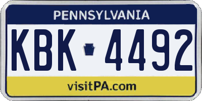 PA license plate KBK4492