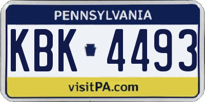 PA license plate KBK4493