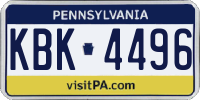 PA license plate KBK4496