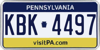 PA license plate KBK4497