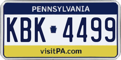 PA license plate KBK4499