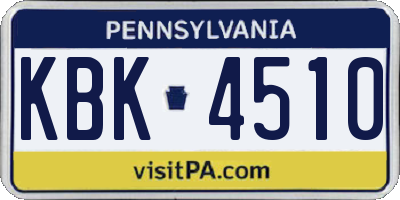 PA license plate KBK4510