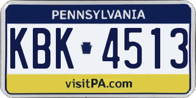 PA license plate KBK4513