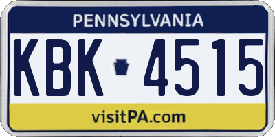 PA license plate KBK4515