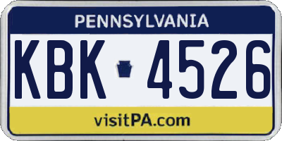 PA license plate KBK4526