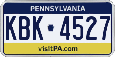 PA license plate KBK4527