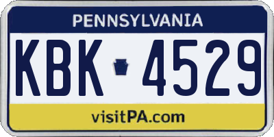 PA license plate KBK4529