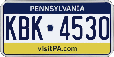 PA license plate KBK4530