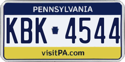 PA license plate KBK4544