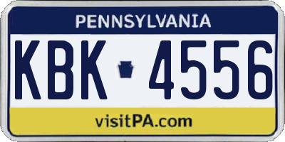 PA license plate KBK4556