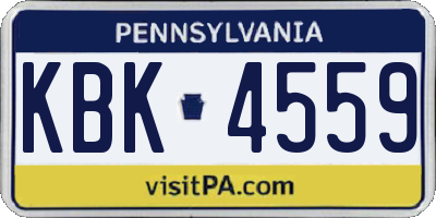 PA license plate KBK4559