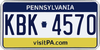 PA license plate KBK4570