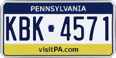 PA license plate KBK4571