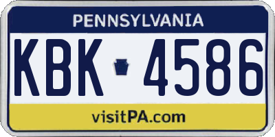 PA license plate KBK4586