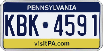 PA license plate KBK4591