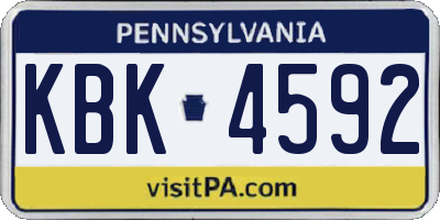 PA license plate KBK4592