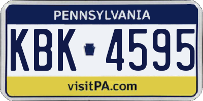 PA license plate KBK4595